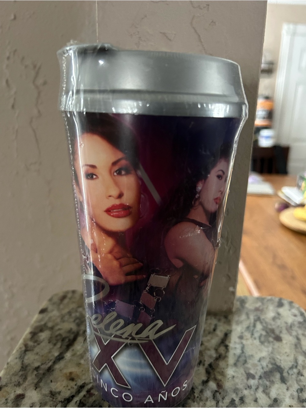 XV Cinco Años Selena Commemorative Travel Tumbler - Purple
